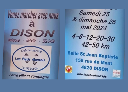 Walk in Dison with the club Les Pieds Montois