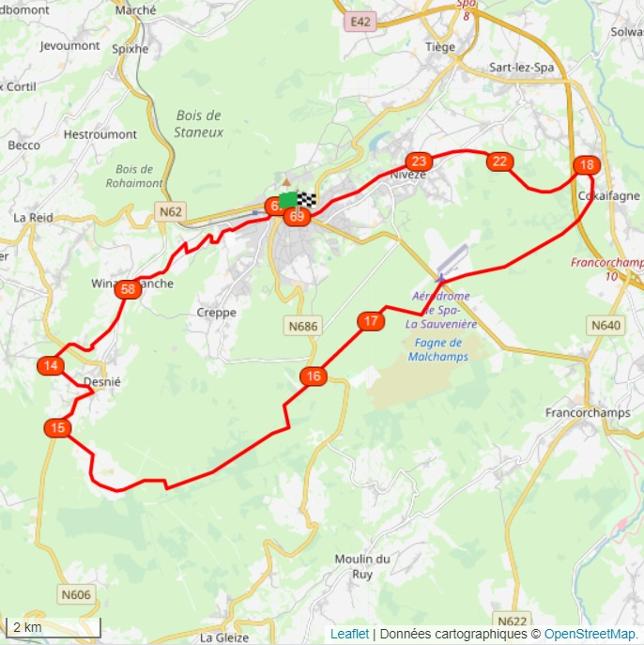 Karte - Die große Tour von Spa