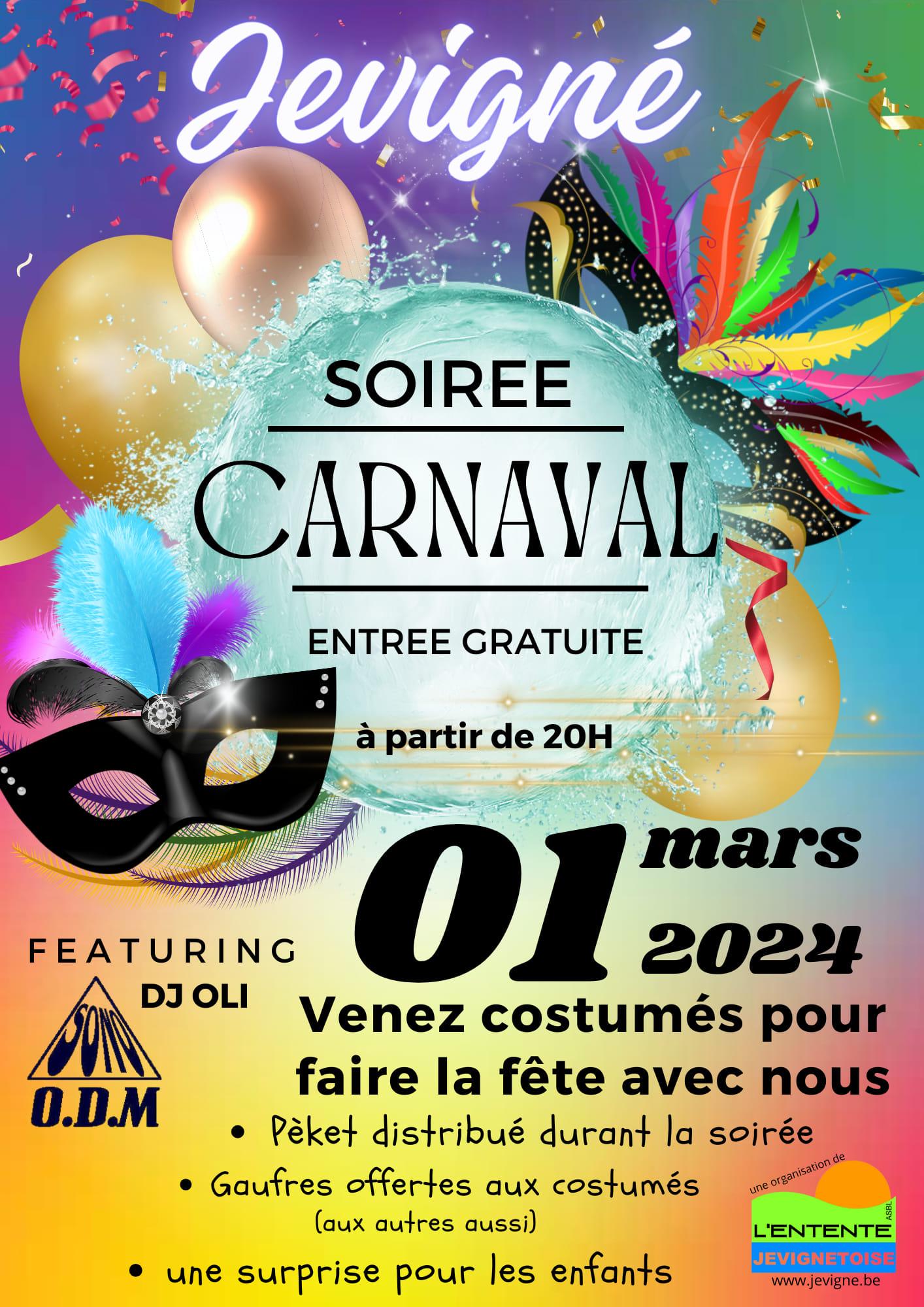 Soirée carnaval à Jevigné