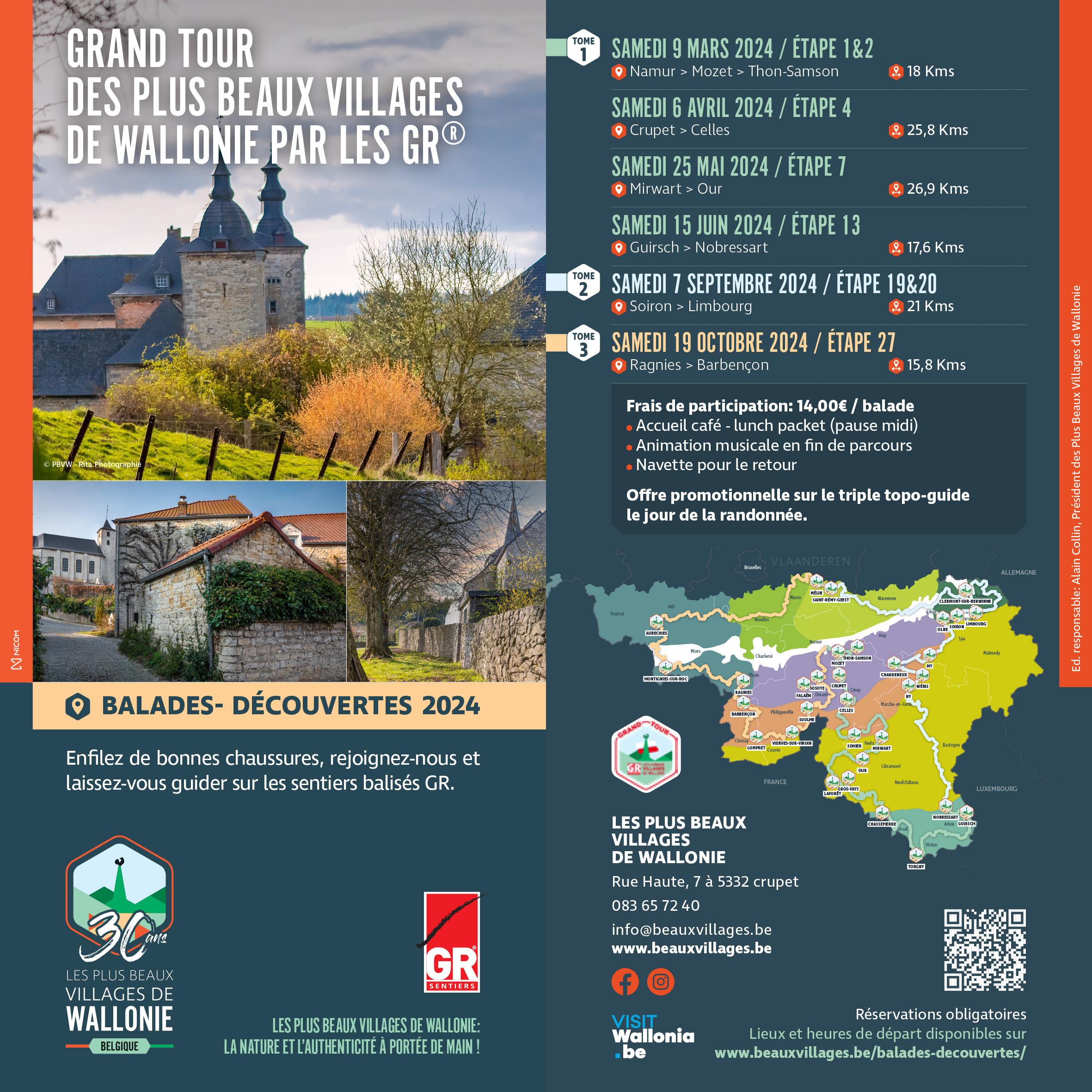 Grand tour des Plus Beaux Villages de Wallonie par les GR