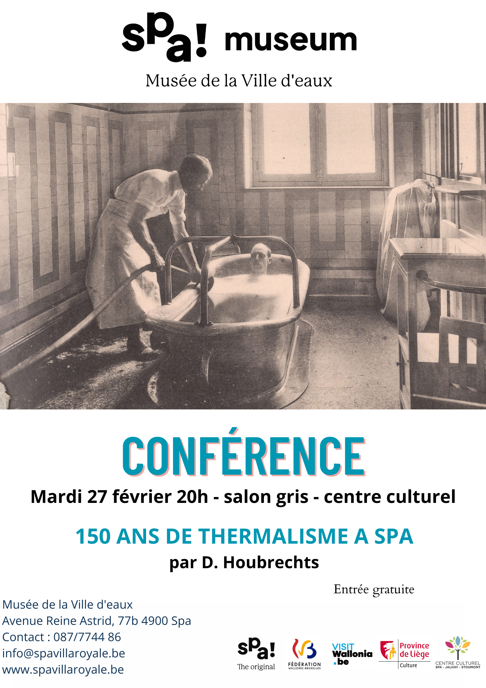 Conférence - 150 ans de thermalisme à Spa, par D. Houbrechts