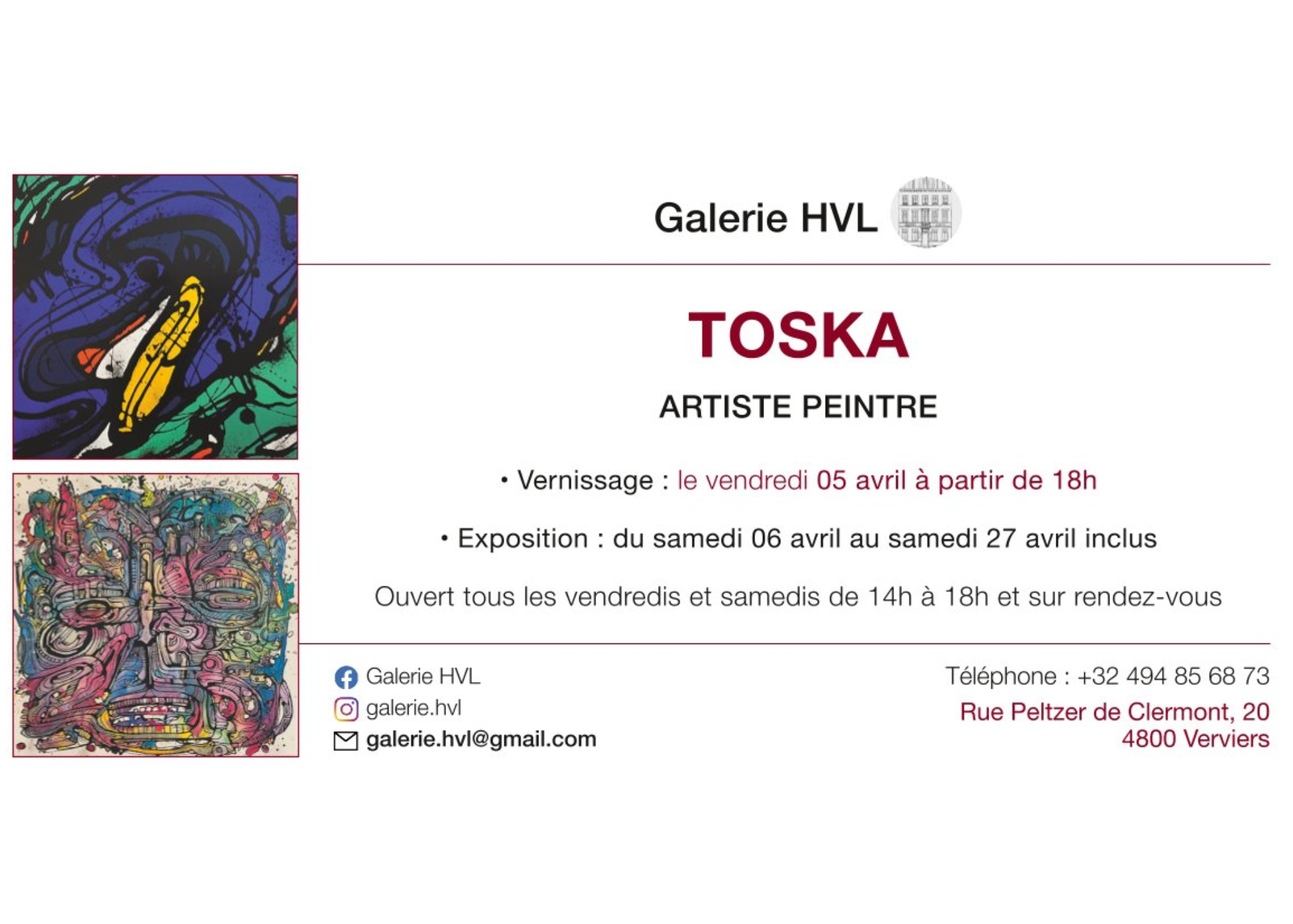 Exposition : Toska à la Galerie HVL