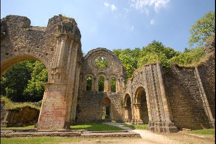 De ruïnes van de abdij van Orval en haar musea